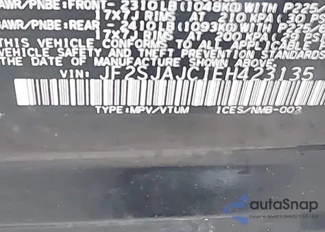 2014 Subaru Forester from USA, damaged, VIN JF2SJAJC1EH423135